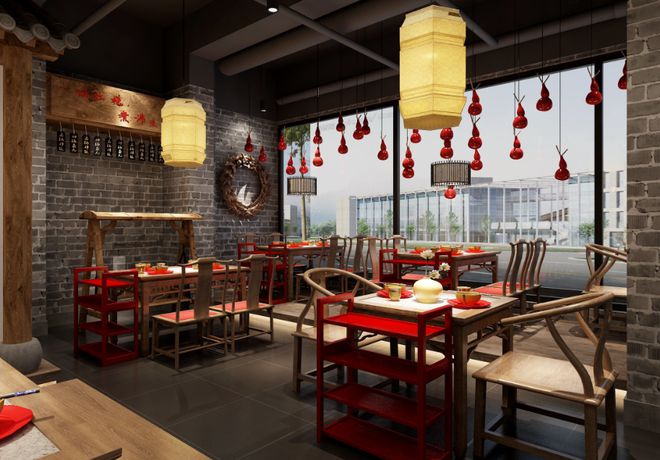 型：这个配色让顾客食欲暴增凯发k8火锅店设计风格转(图3)